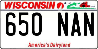 WI license plate 650NAN