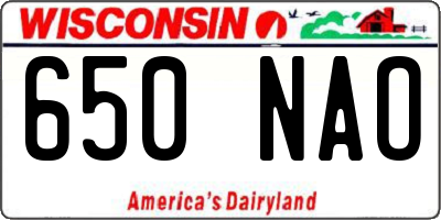 WI license plate 650NAO