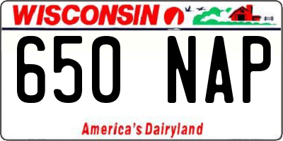 WI license plate 650NAP