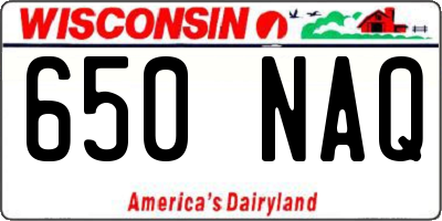 WI license plate 650NAQ