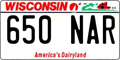 WI license plate 650NAR