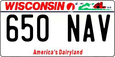 WI license plate 650NAV