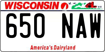 WI license plate 650NAW