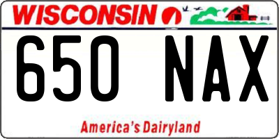 WI license plate 650NAX