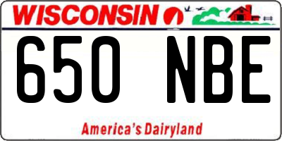 WI license plate 650NBE