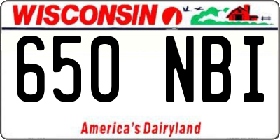 WI license plate 650NBI