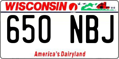 WI license plate 650NBJ