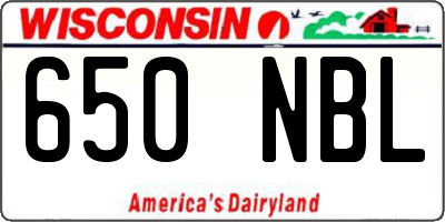 WI license plate 650NBL
