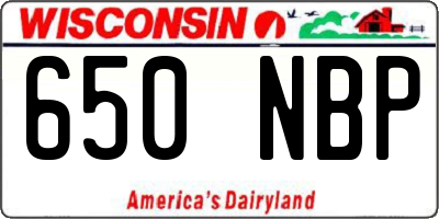 WI license plate 650NBP