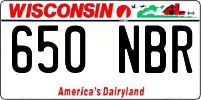 WI license plate 650NBR