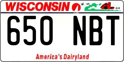 WI license plate 650NBT