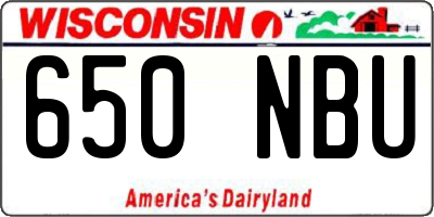WI license plate 650NBU