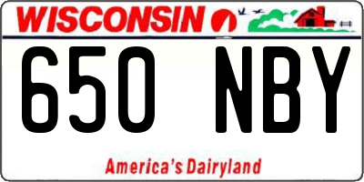 WI license plate 650NBY
