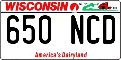 WI license plate 650NCD
