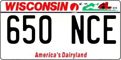 WI license plate 650NCE