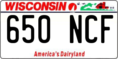 WI license plate 650NCF