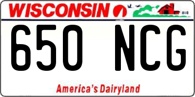 WI license plate 650NCG