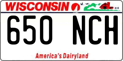 WI license plate 650NCH