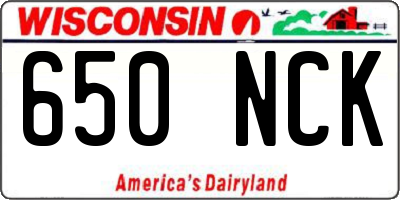 WI license plate 650NCK