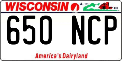 WI license plate 650NCP