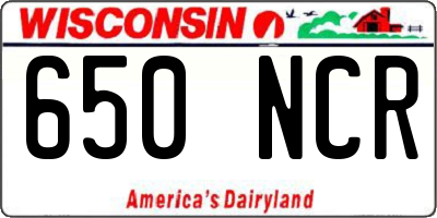 WI license plate 650NCR