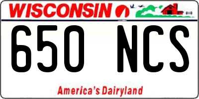 WI license plate 650NCS