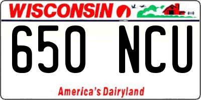 WI license plate 650NCU