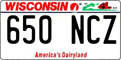 WI license plate 650NCZ
