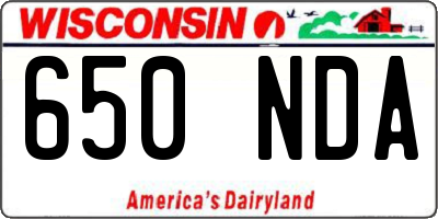 WI license plate 650NDA