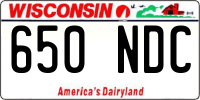 WI license plate 650NDC