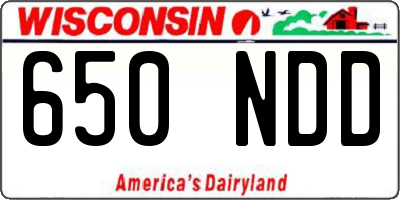 WI license plate 650NDD