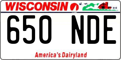 WI license plate 650NDE