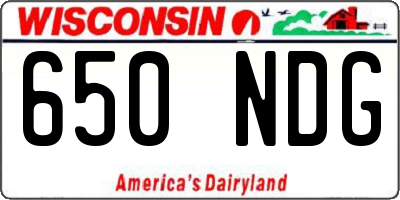 WI license plate 650NDG