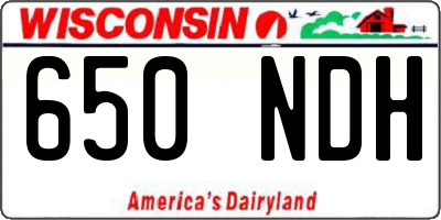WI license plate 650NDH