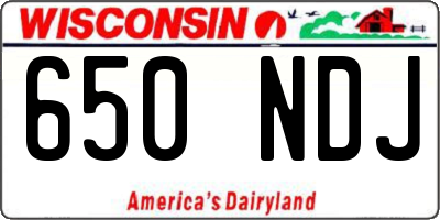 WI license plate 650NDJ