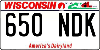 WI license plate 650NDK