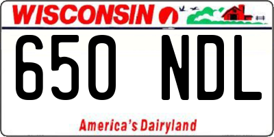 WI license plate 650NDL