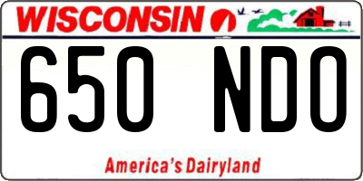 WI license plate 650NDO