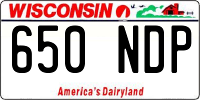 WI license plate 650NDP