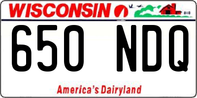 WI license plate 650NDQ