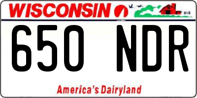 WI license plate 650NDR