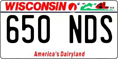 WI license plate 650NDS