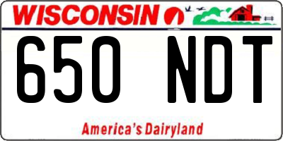 WI license plate 650NDT