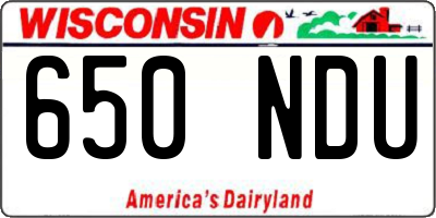 WI license plate 650NDU