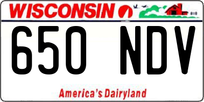 WI license plate 650NDV