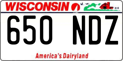 WI license plate 650NDZ