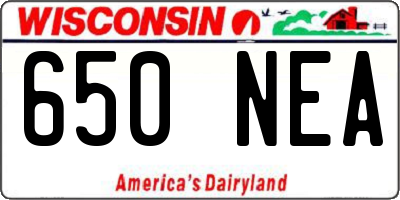 WI license plate 650NEA