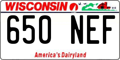 WI license plate 650NEF