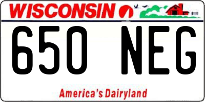 WI license plate 650NEG