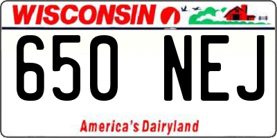 WI license plate 650NEJ
